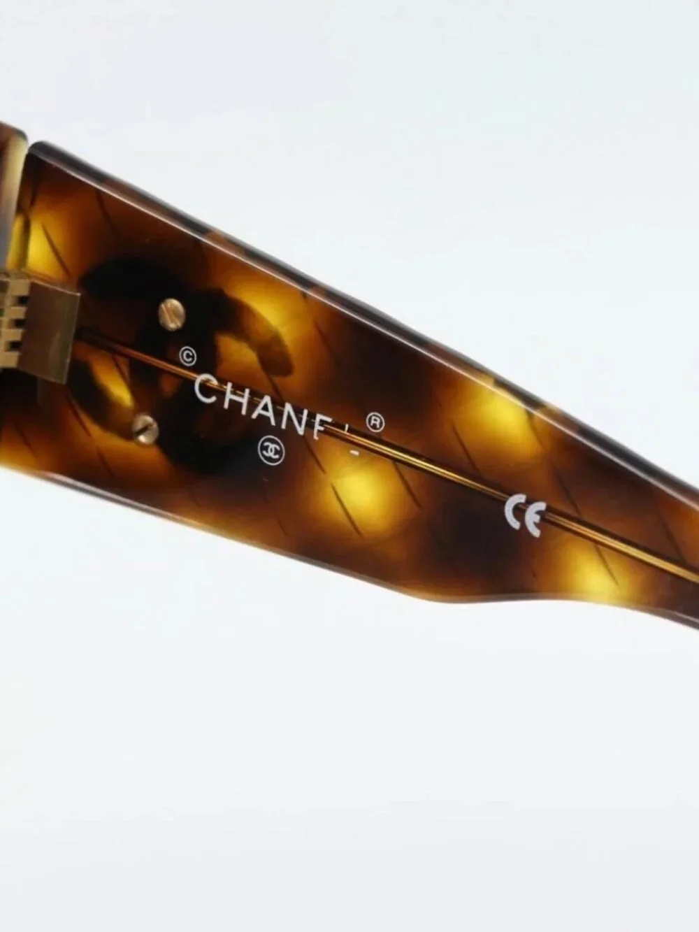 CHANEL Matelasse Sunglasses plastic Brown CC Auth 181242